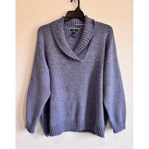 Karen Scott Women's Long Sleeve Blue Cowl Neck Pullover Sweater Size 3X